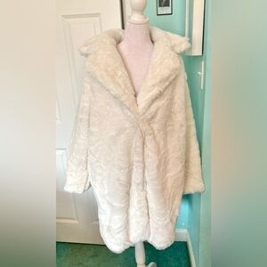 Forever 21 Cream Faux Fur Jacket